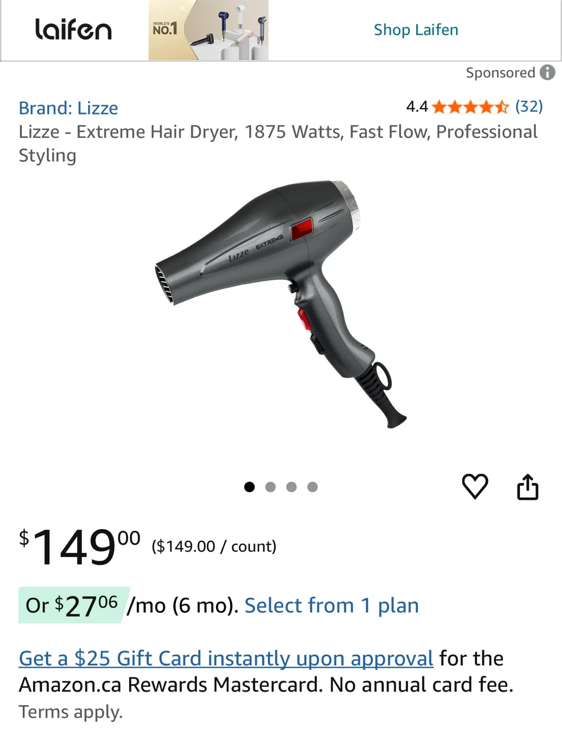 Lizze - Extreme Hair Dryer,Fast Flow, Professional Styling