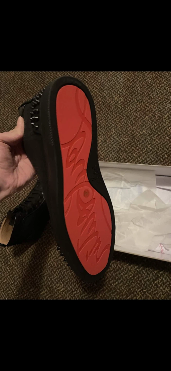 Christian Louboutin Spiked High-Top Sneakers - Black - Size 44