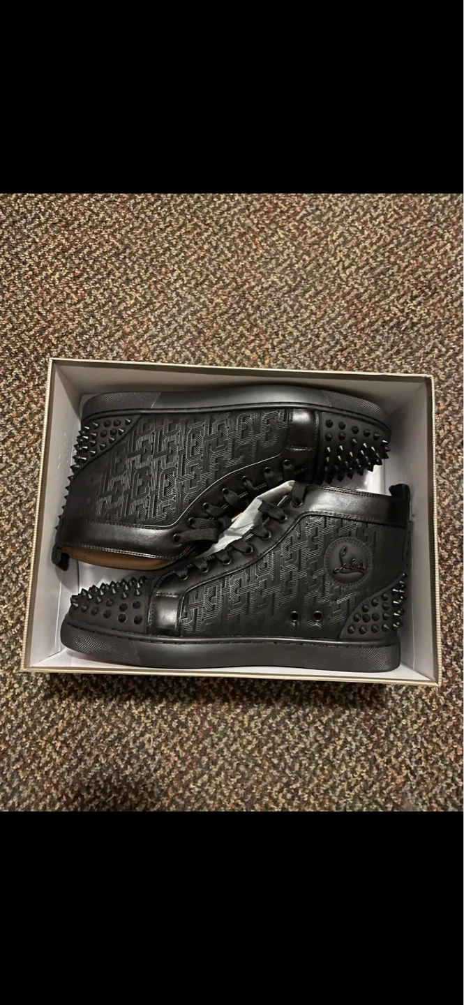 Christian Louboutin Spiked High-Top Sneakers - Black - Size 44 - photo 3