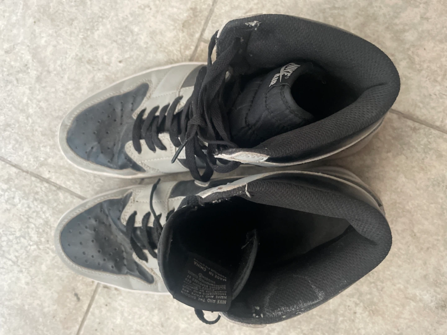 Nike Air Jordan 1 High Grey Black Sneakers - photo 2