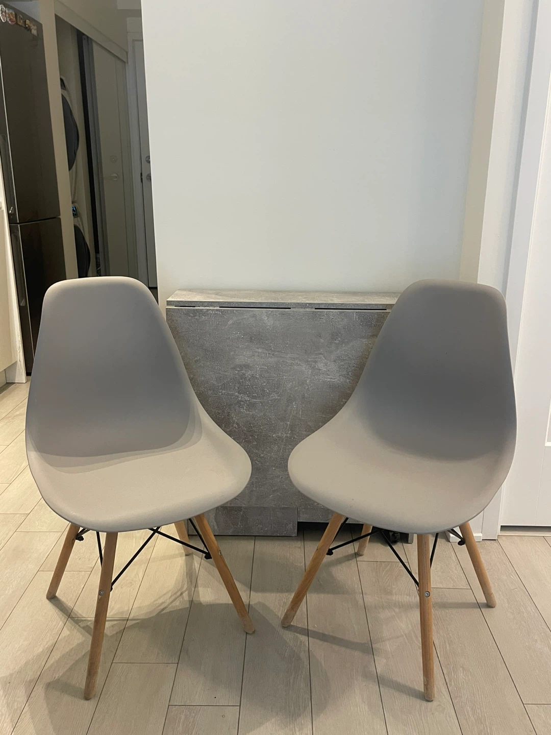 Set of 2 Grey Dining Chairs - photo 2