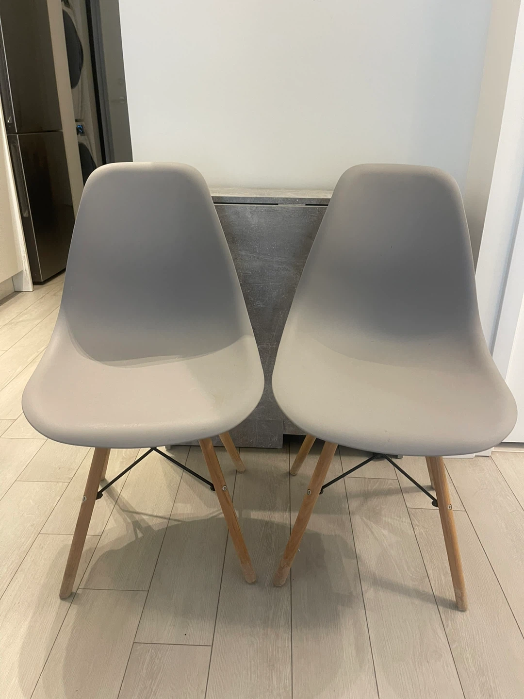 Set of 2 Grey Dining Chairs
