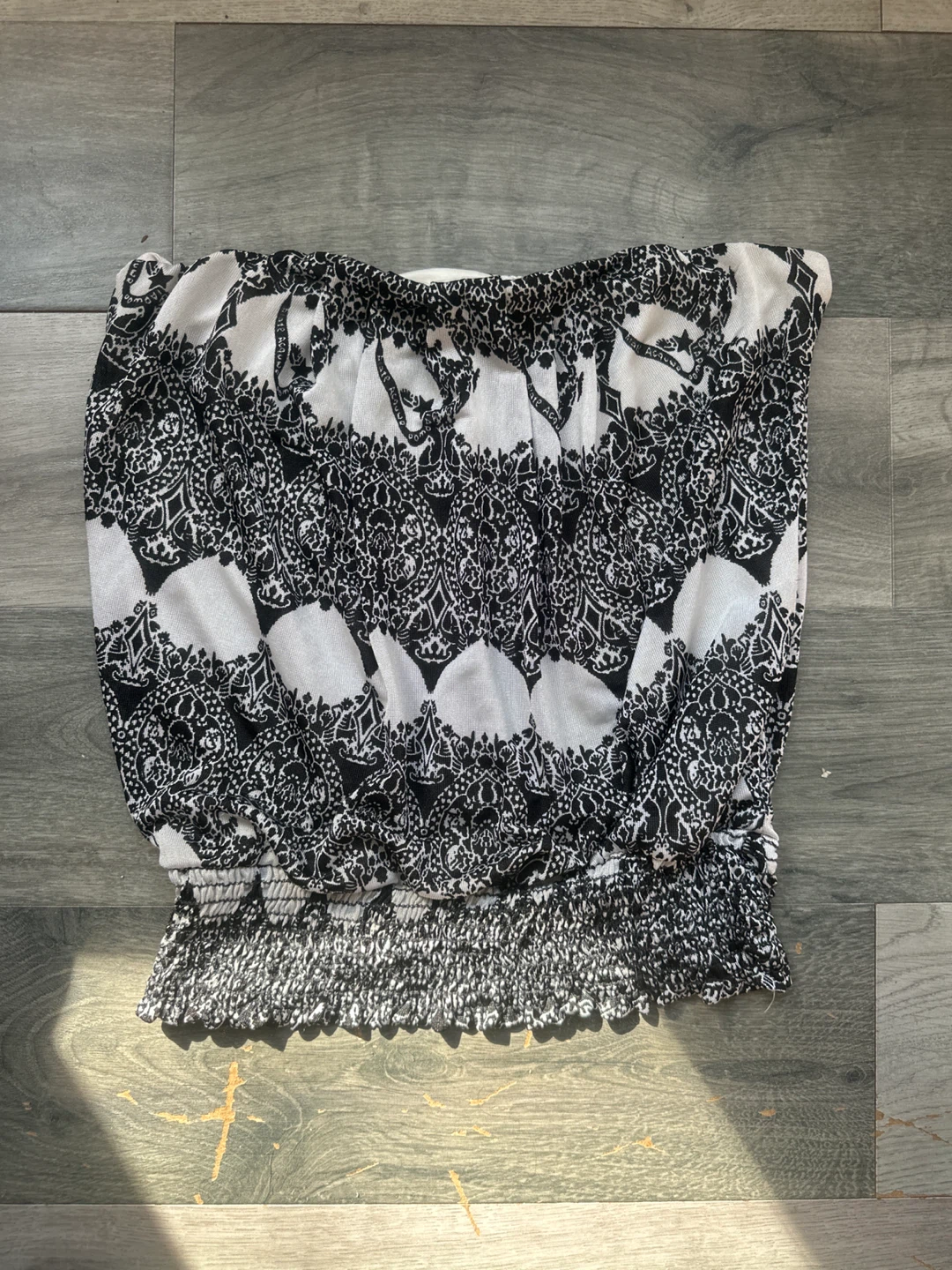Strapless Smocked Hem Top