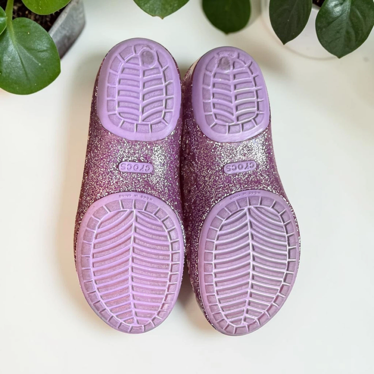 Crocs Glitter Mary Jane Flats Purple Kids Size 12 - photo 2