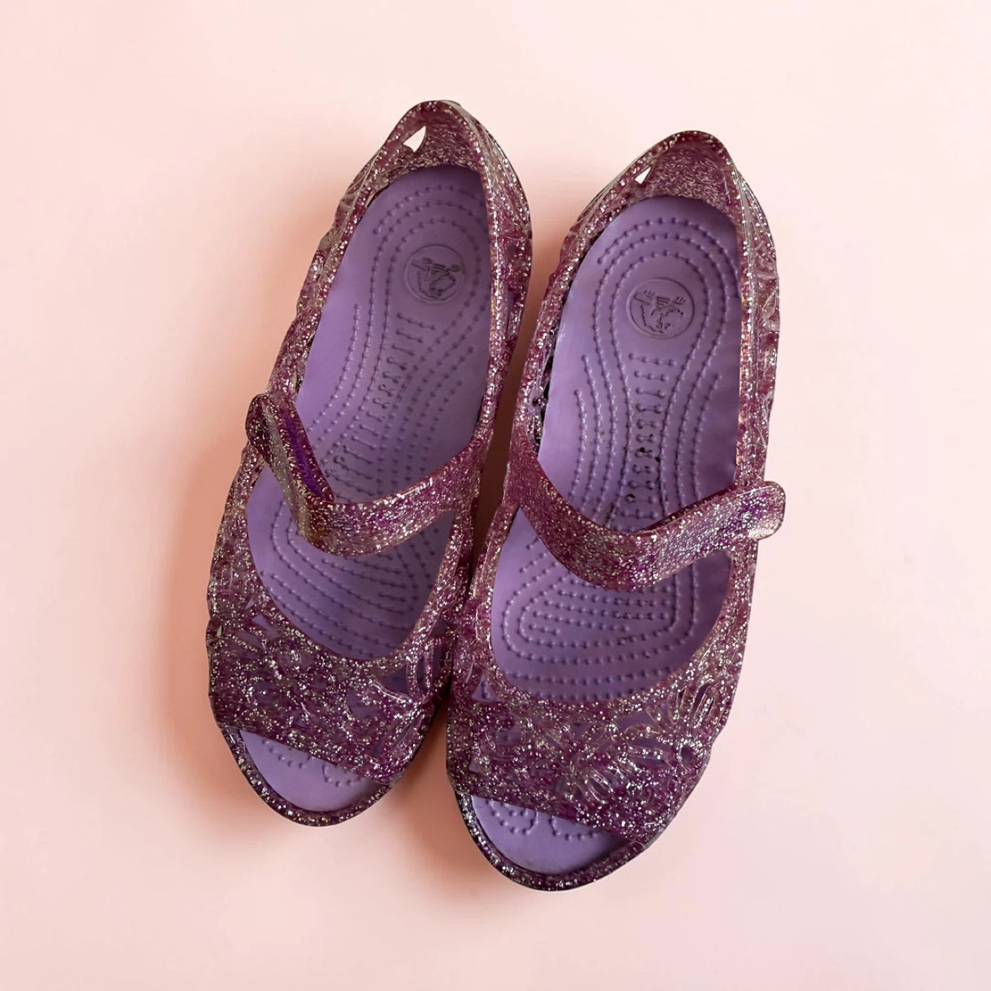 Crocs Glitter Mary Jane Flats Purple Kids Size 12 - photo 3