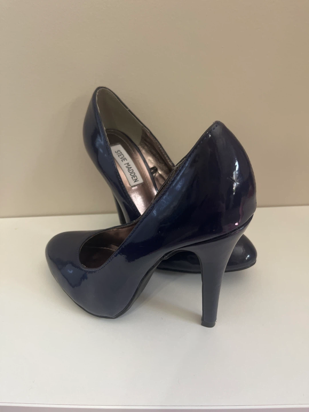 Steve Madden Navy Blue Patent Heels - photo 2