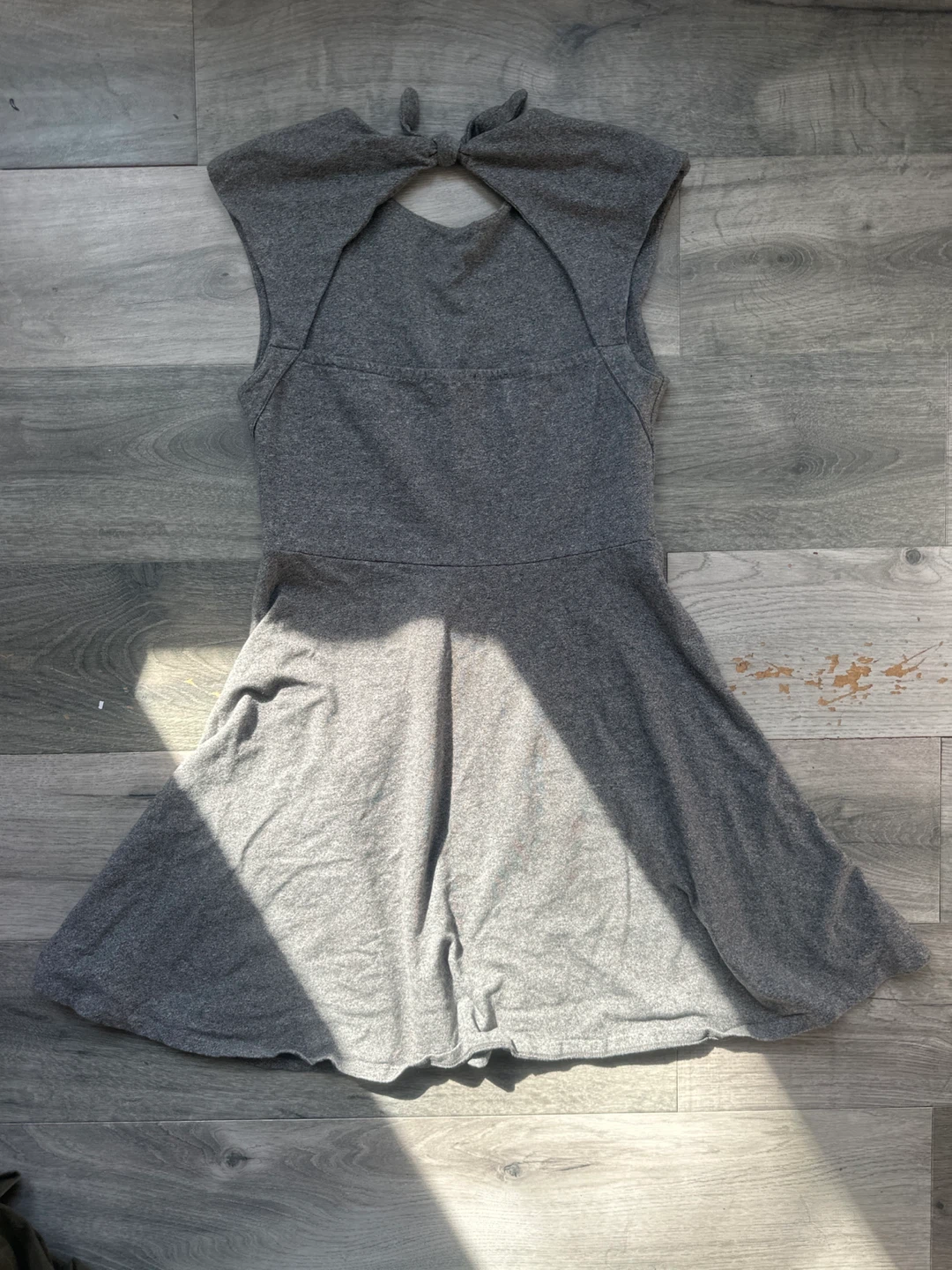 Grey Sleeveless A-Line Dress with Tie Back - photo 2