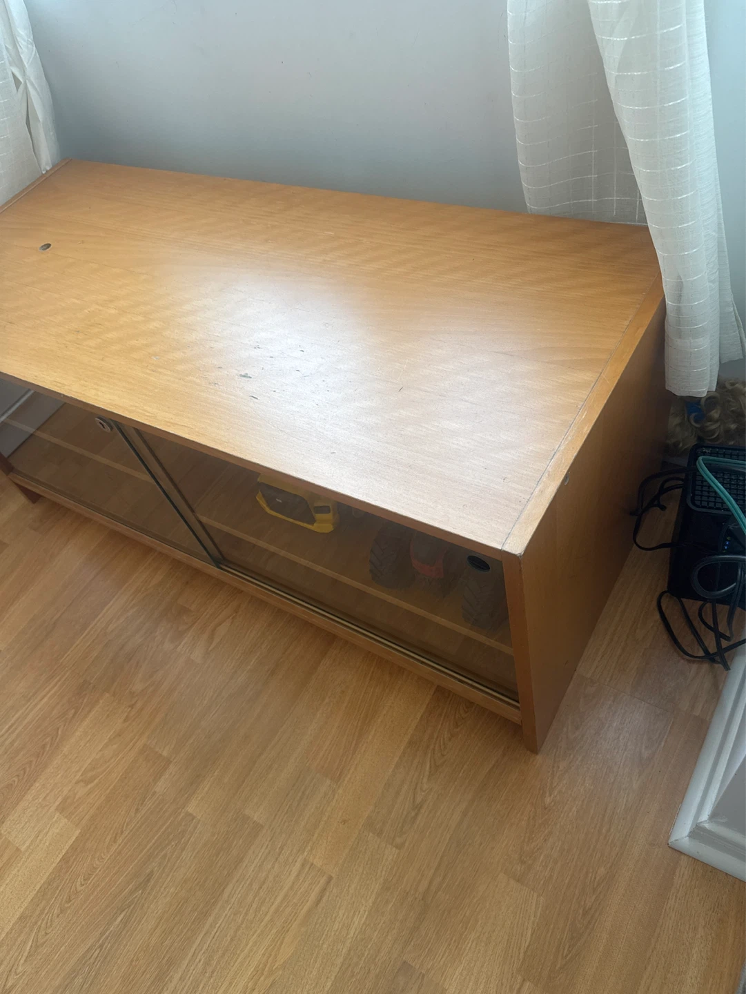 Wood and Glass Display Cabinet and tv stand - photo 4