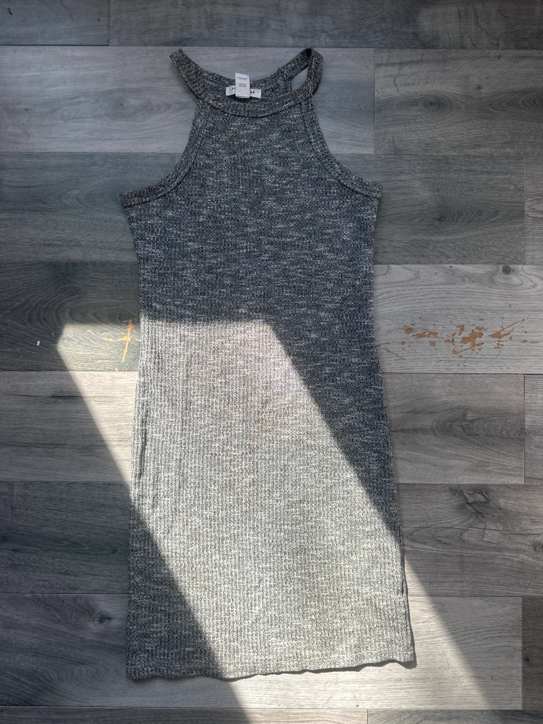 Grey Ribbed Racerback Dress