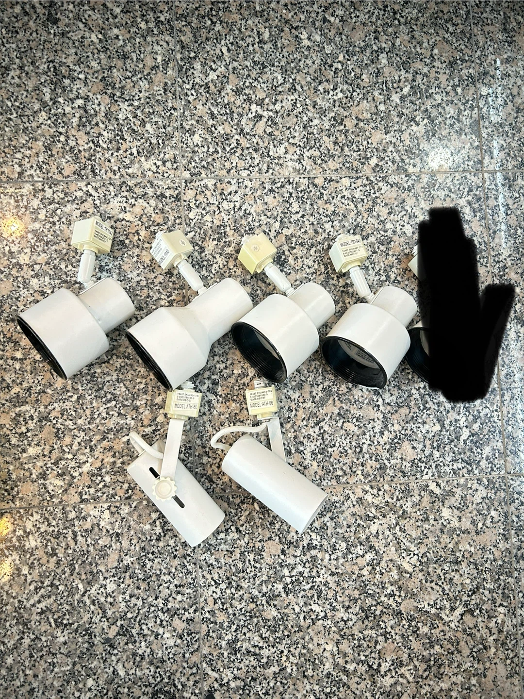 6 White Track Lighting Heads