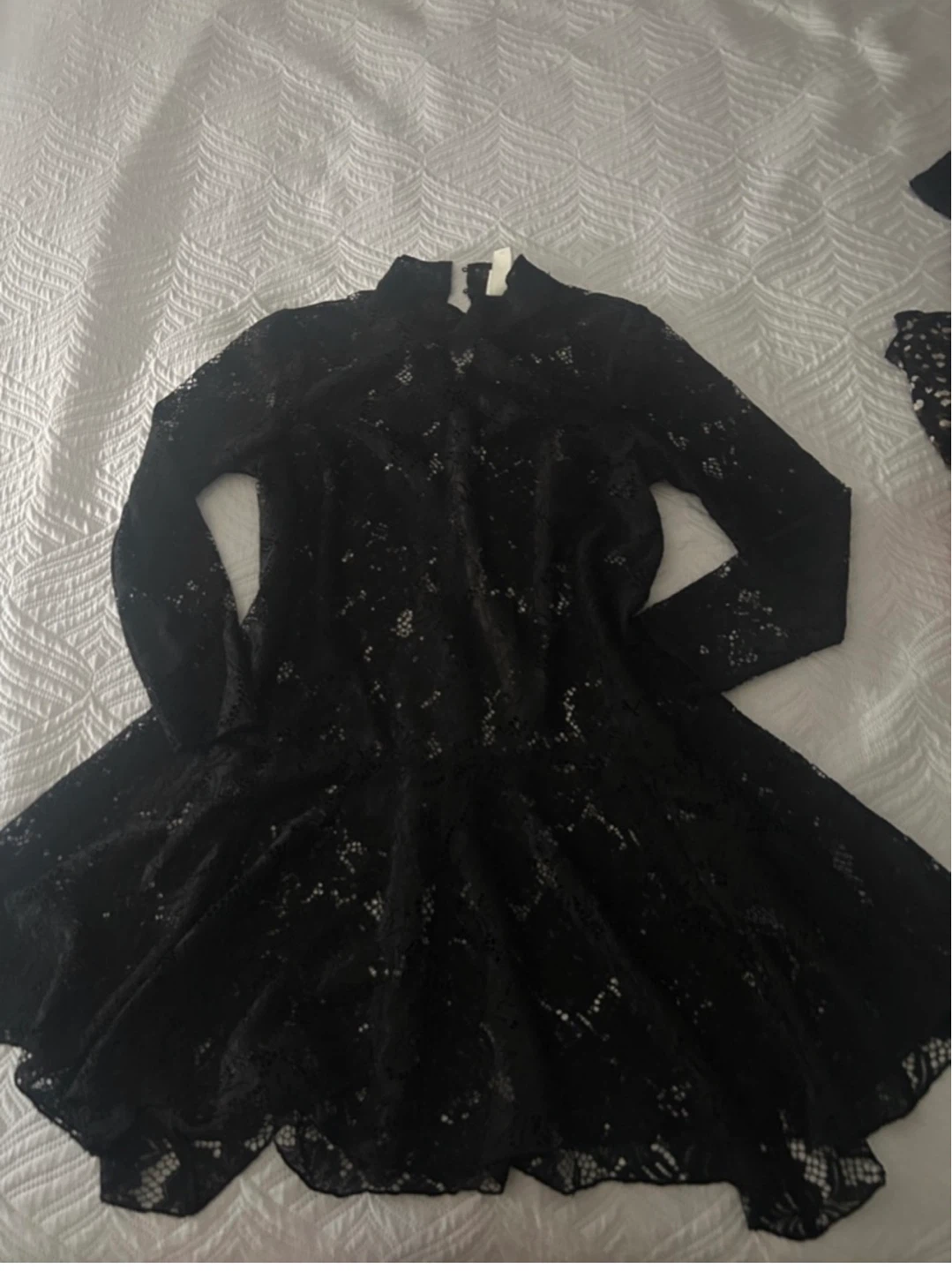 Black Lace Dress with High Neck