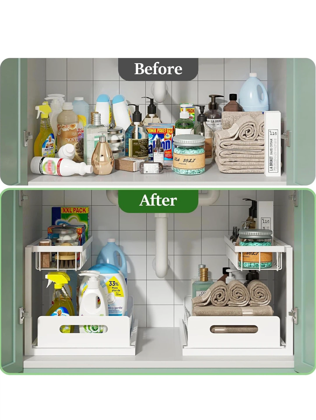 White 2-Tier Expandable Under Sink Organizer US010 - photo 4