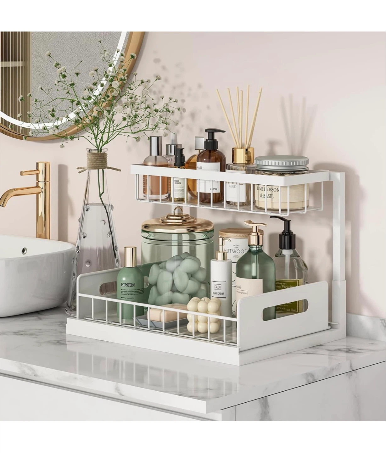 White 2-Tier Expandable Under Sink Organizer US010 - photo 3