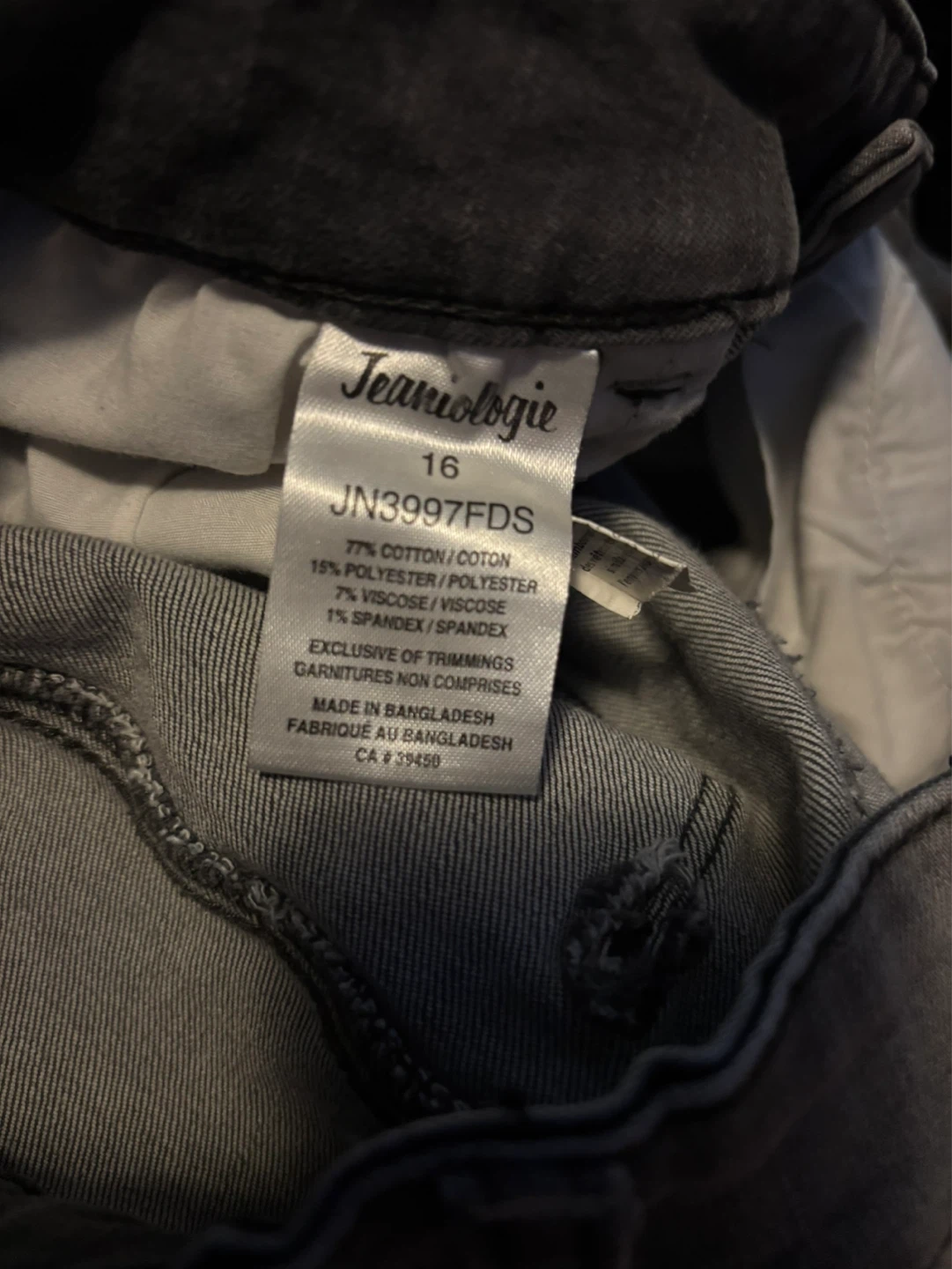 Jeanologie Grey High Rise Skinny Jeans Size 16 - photo 5