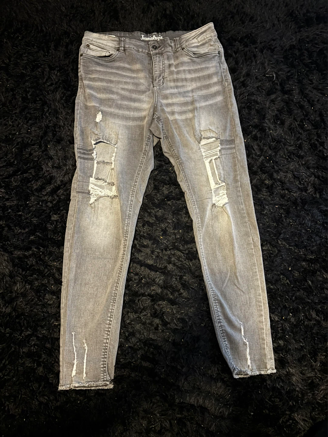 Jeanologie Grey High Rise Skinny Jeans Size 16