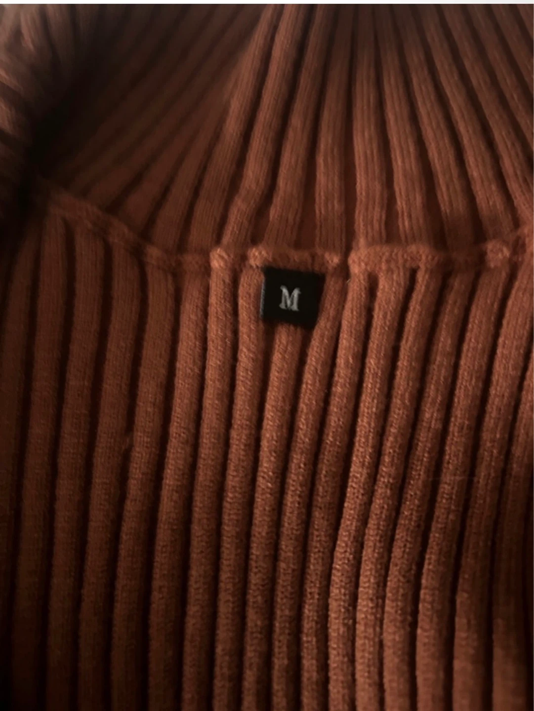 Brown Ribbed Knit Midi Dress - Size M - photo 4