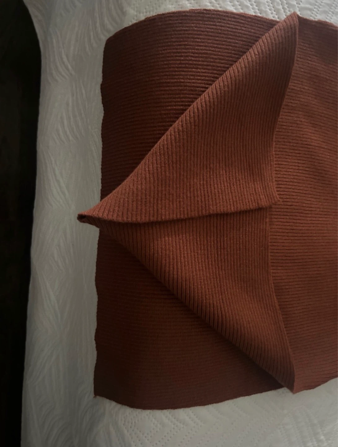 Brown Ribbed Knit Midi Dress - Size M - photo 2