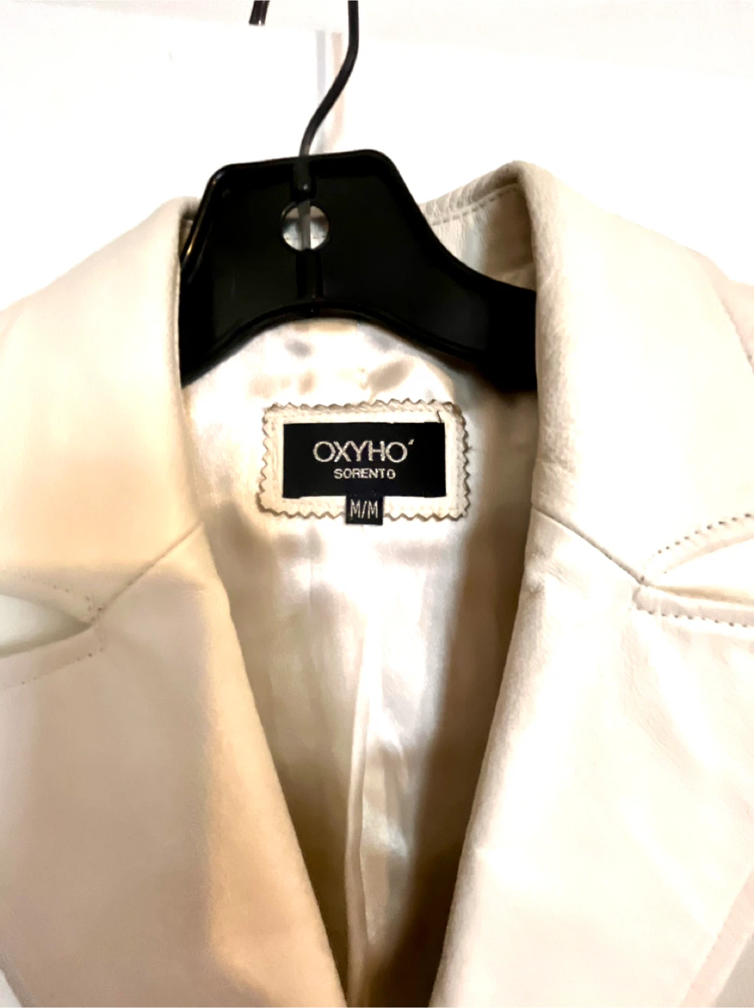 100% Genuine Leather short white jacket M size - photo 4
