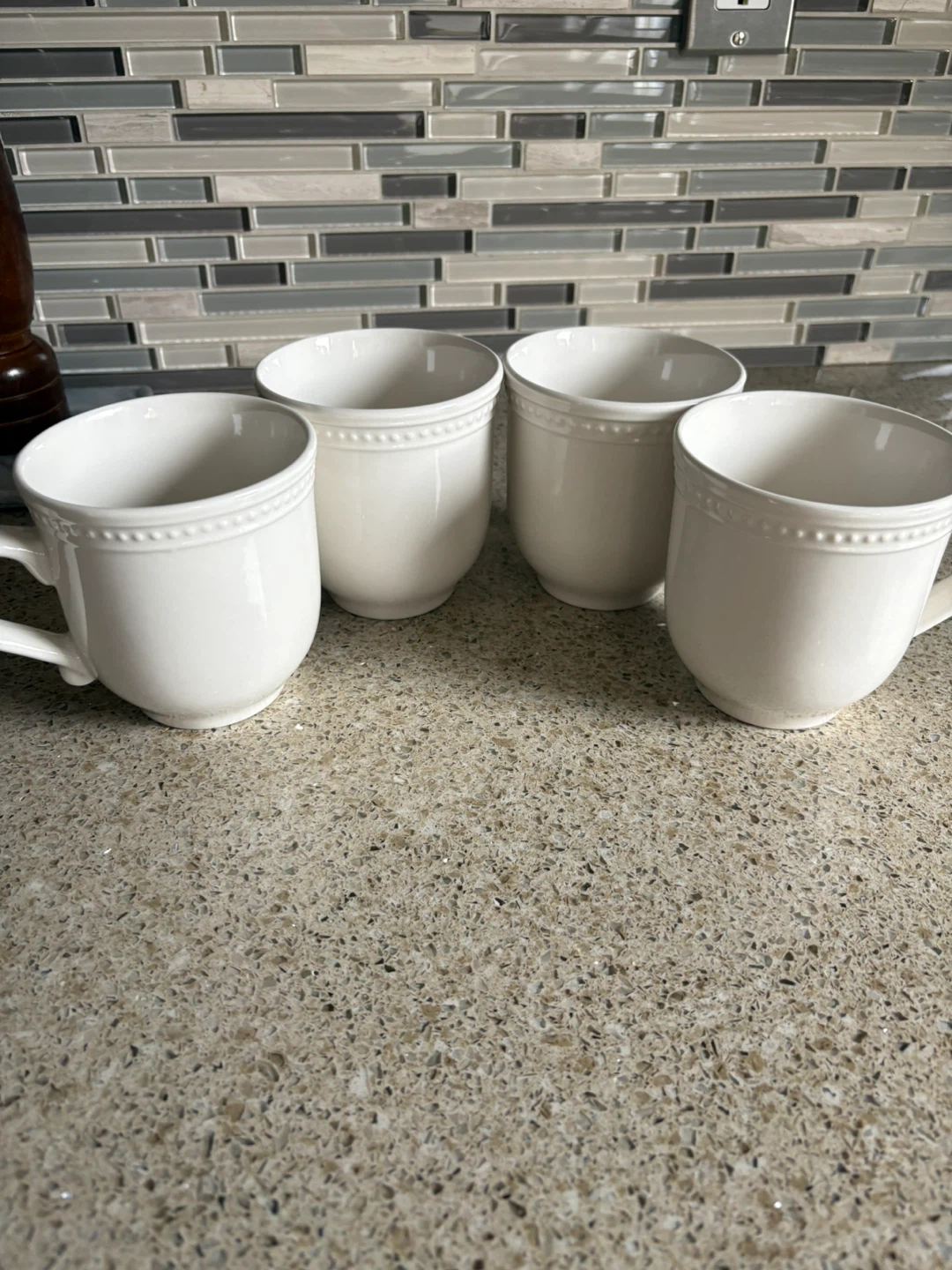 Thomson Pottery 4 White Mugs