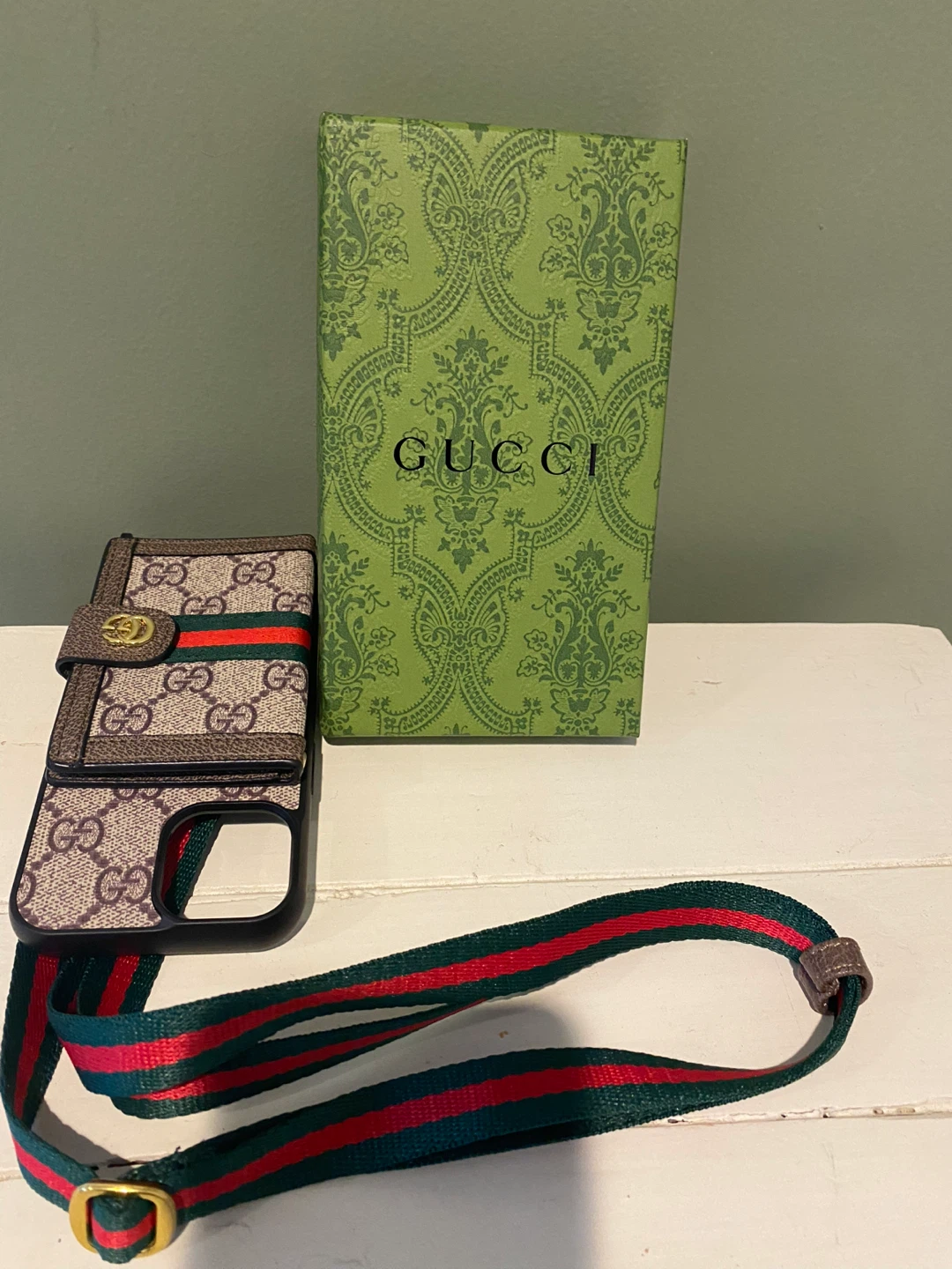 Gucci GG Supreme iPhone Case with Strap