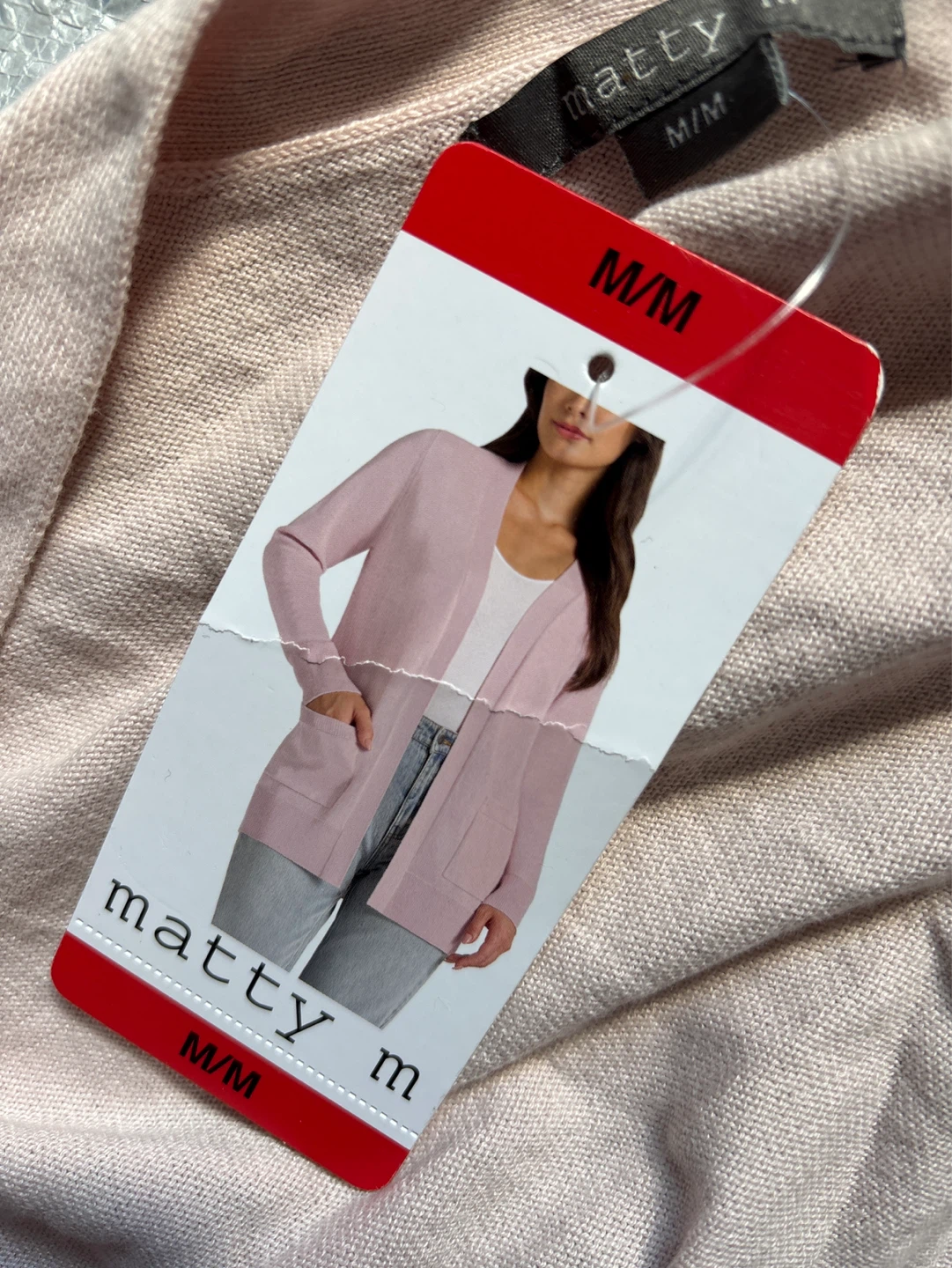 Matty M Cardigan Sweater - Pink - Size M - photo 2