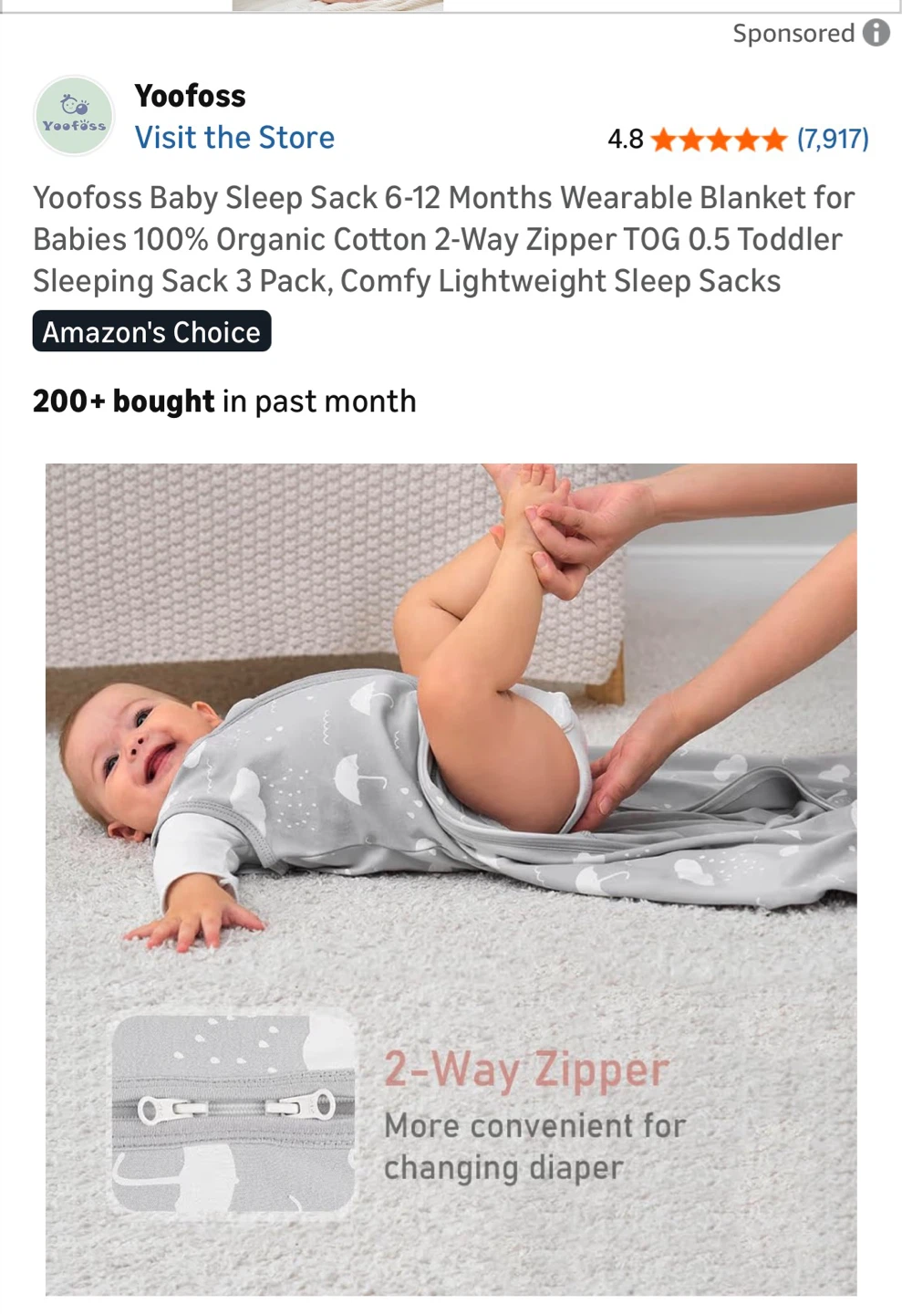 Yoofoss Baby Sleep Sack 6-12 Months - photo 4