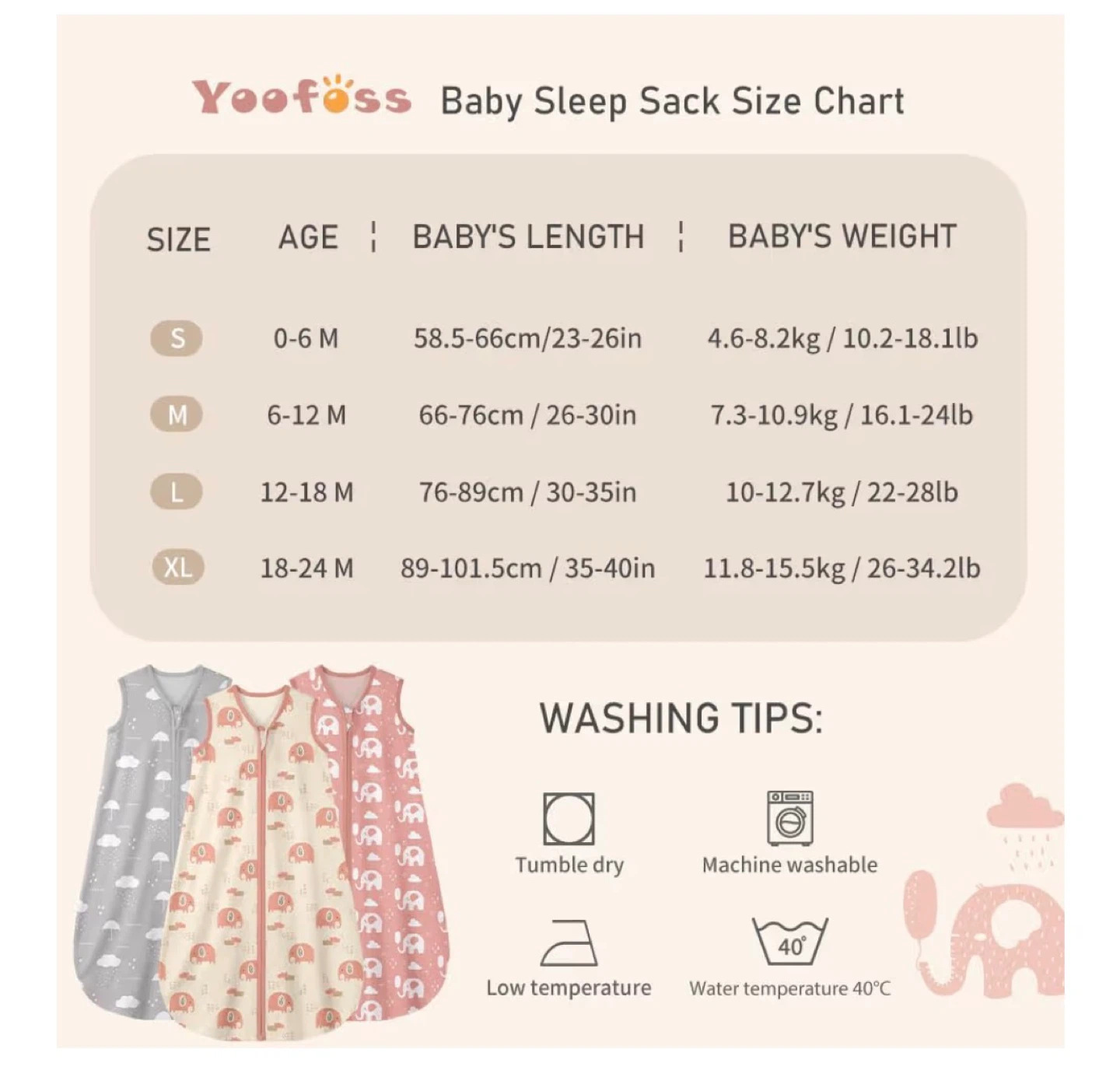 Yoofoss Baby Sleep Sack 6-12 Months - photo 3