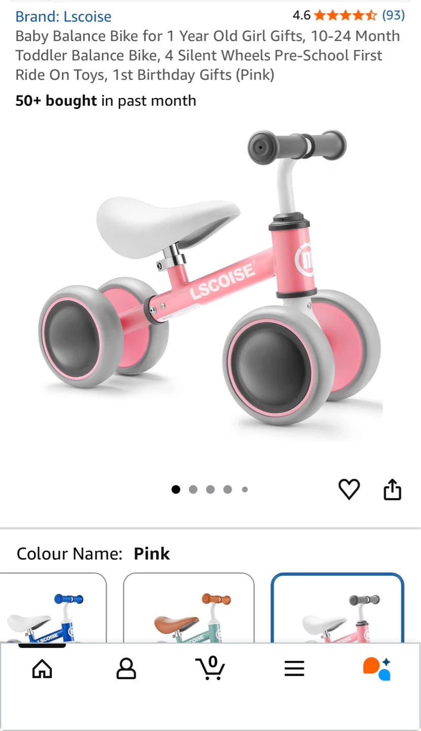 Lscoise Baby Balance Bike - Pink - photo 2