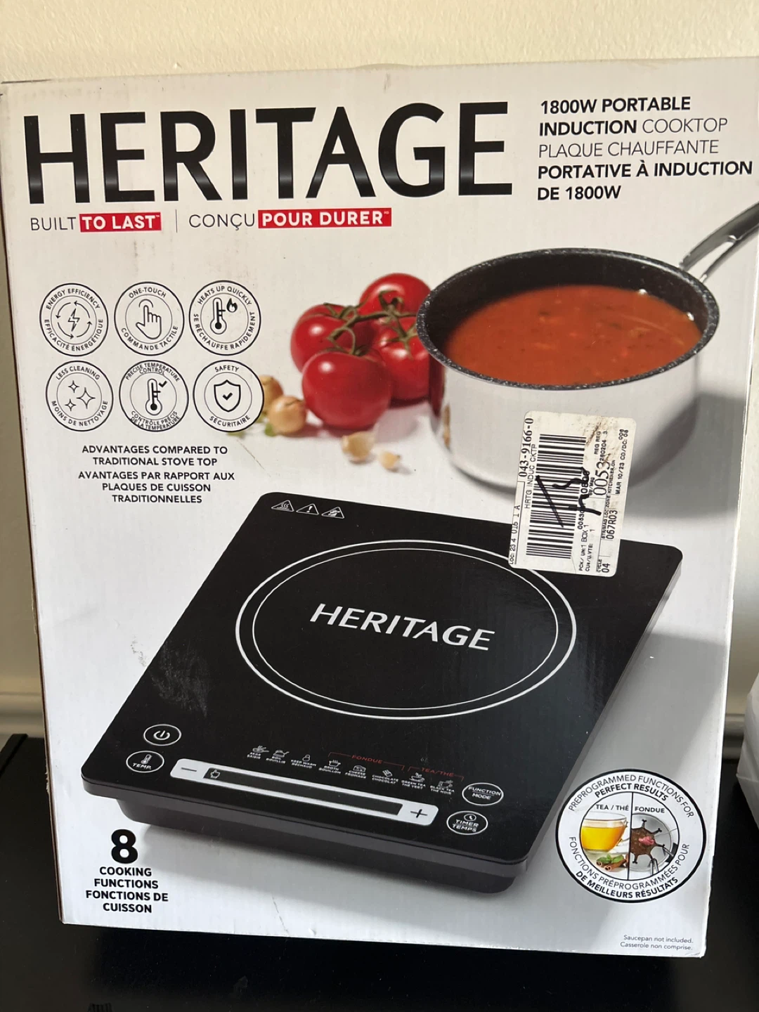 Heritage 1800W Portable Induction Cooktop