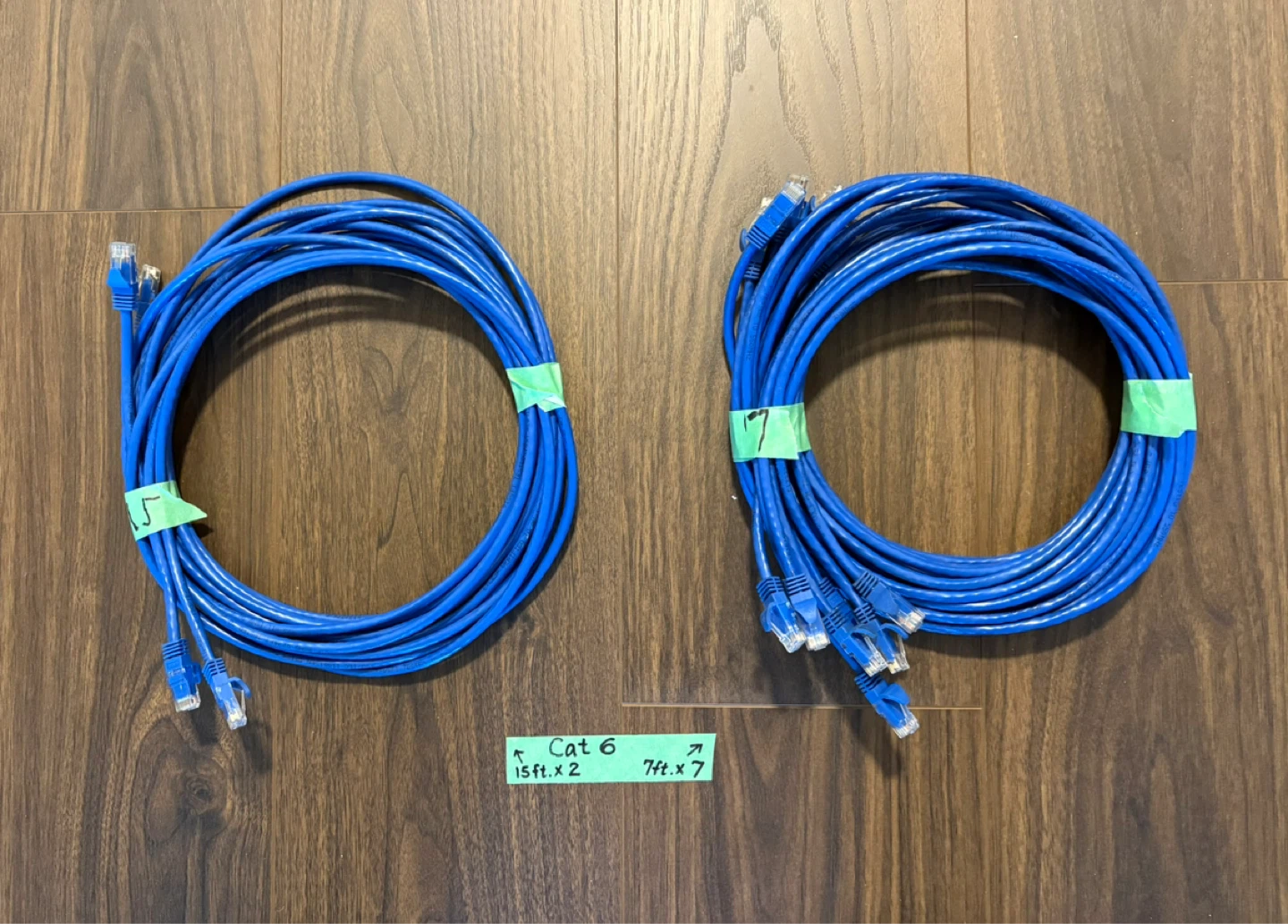FCFS Cat 6 Ethernet Cables - 2 x 15ft, 7 x 7ft