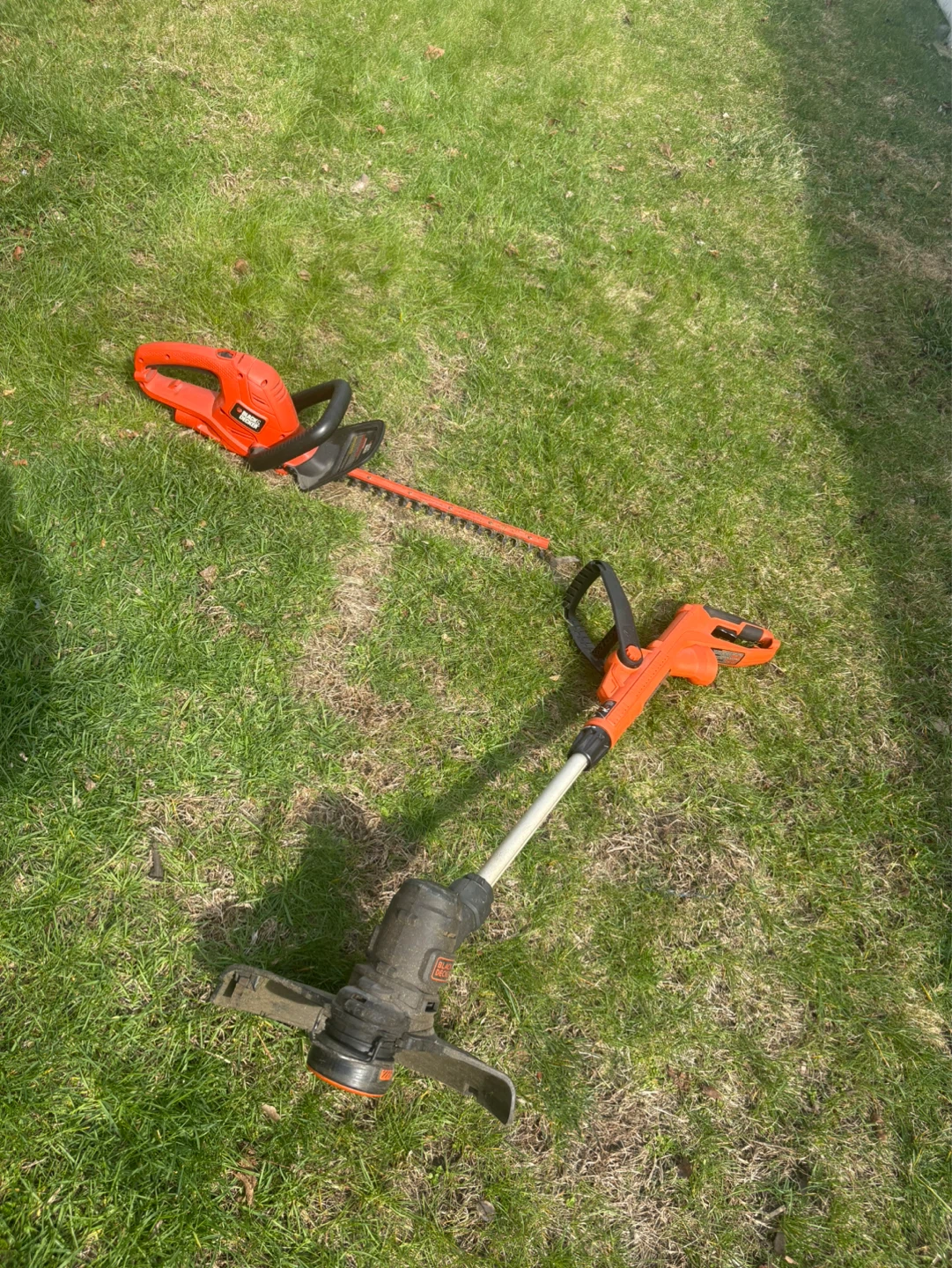 Black+Decker electric Hedge Trimmer and String Trimmer