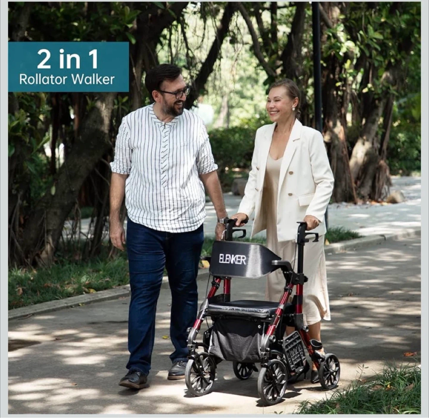 2 in 1 Rollator Walker Transport Chair - photo 3