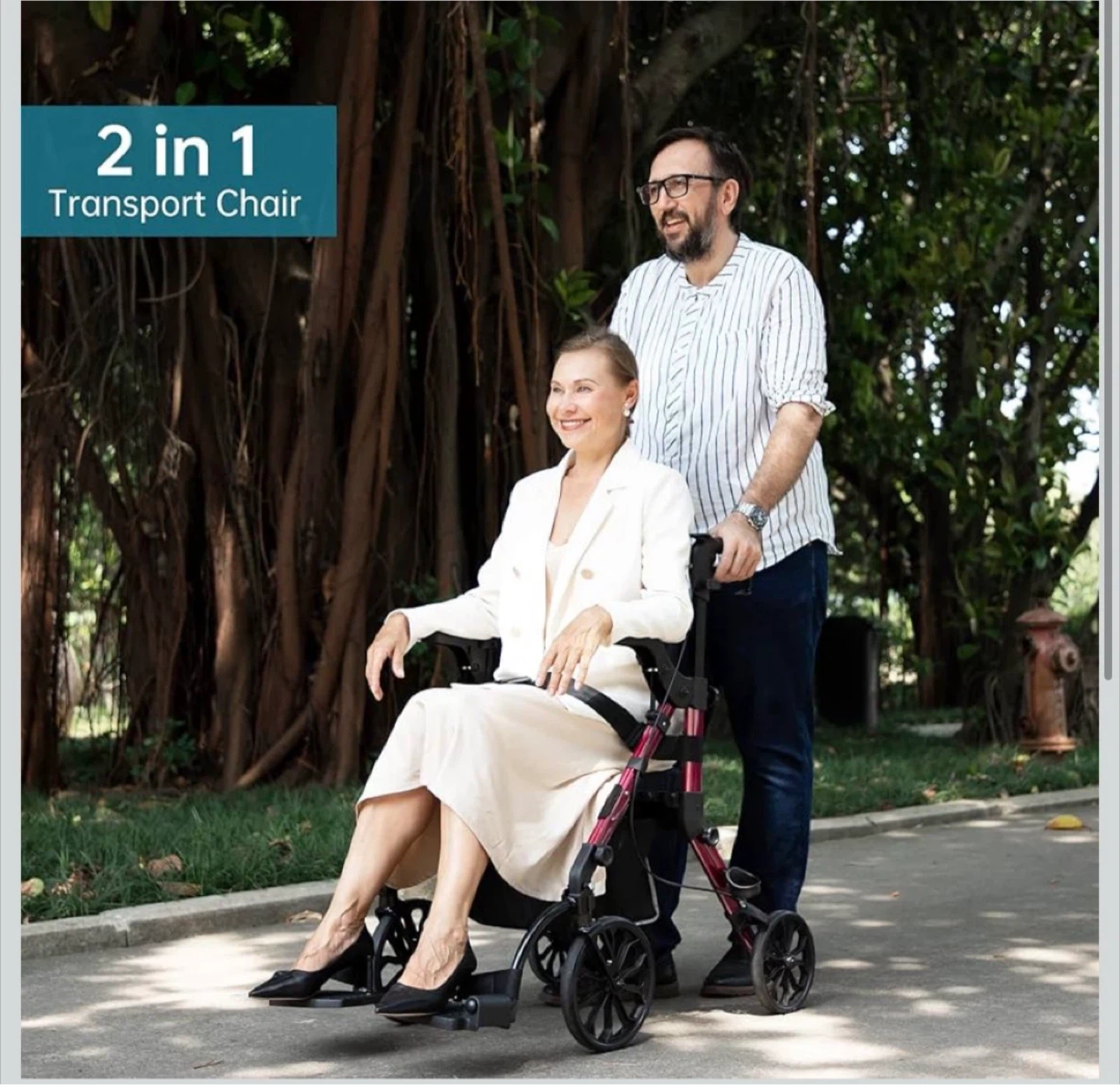 2 in 1 Rollator Walker Transport Chair - photo 2