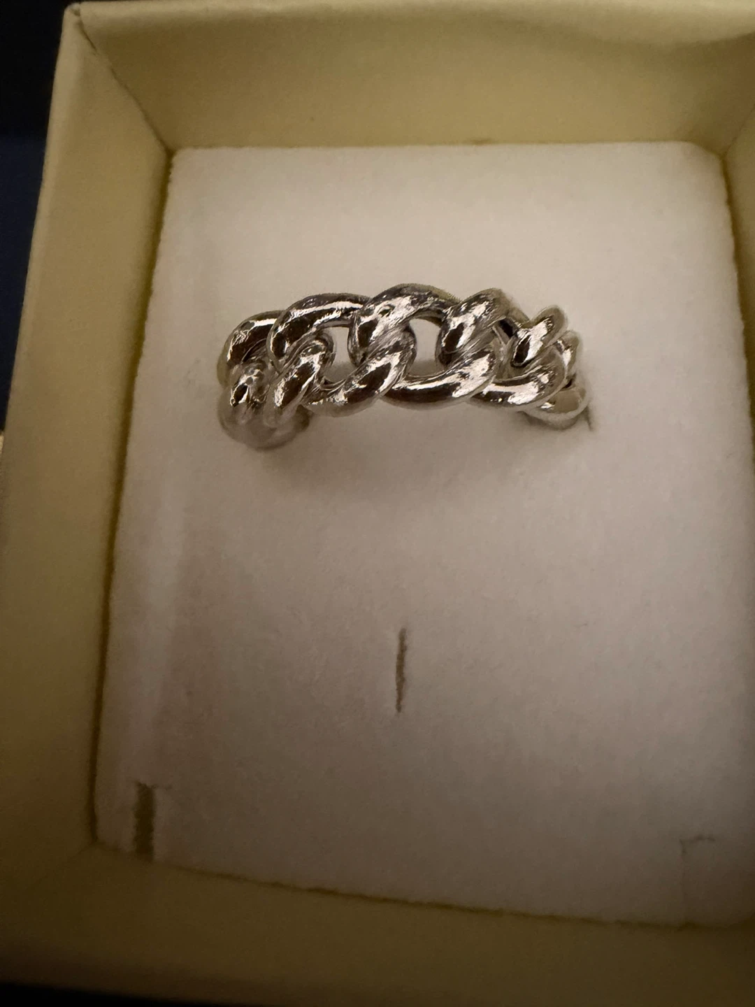 STEFANO ORO ITALY Curb Chain Ring white gold 14k - photo 2