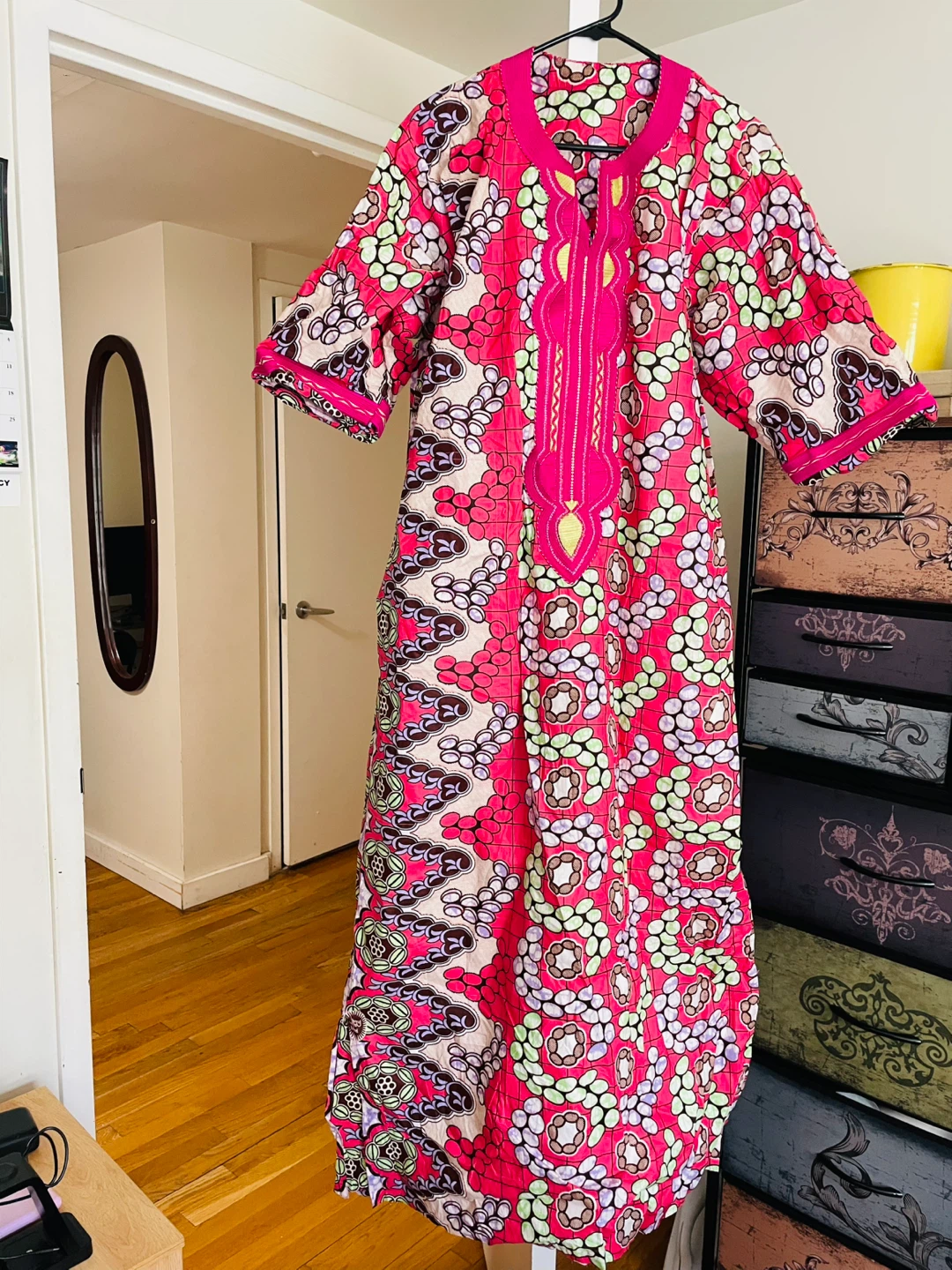Pink African Print Maxi Dress