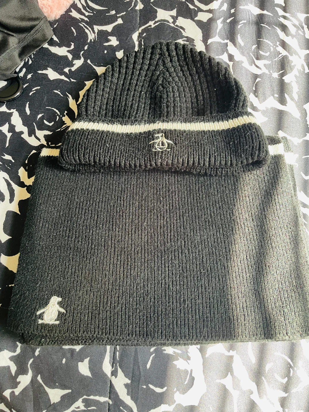 Original Penguin Beanie and Scarf Set