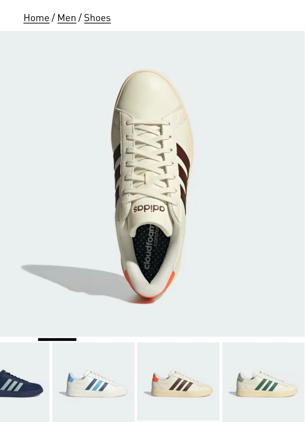 Adidas Grand Court 2.0 Shoes - Off White/Burgundy - photo 2