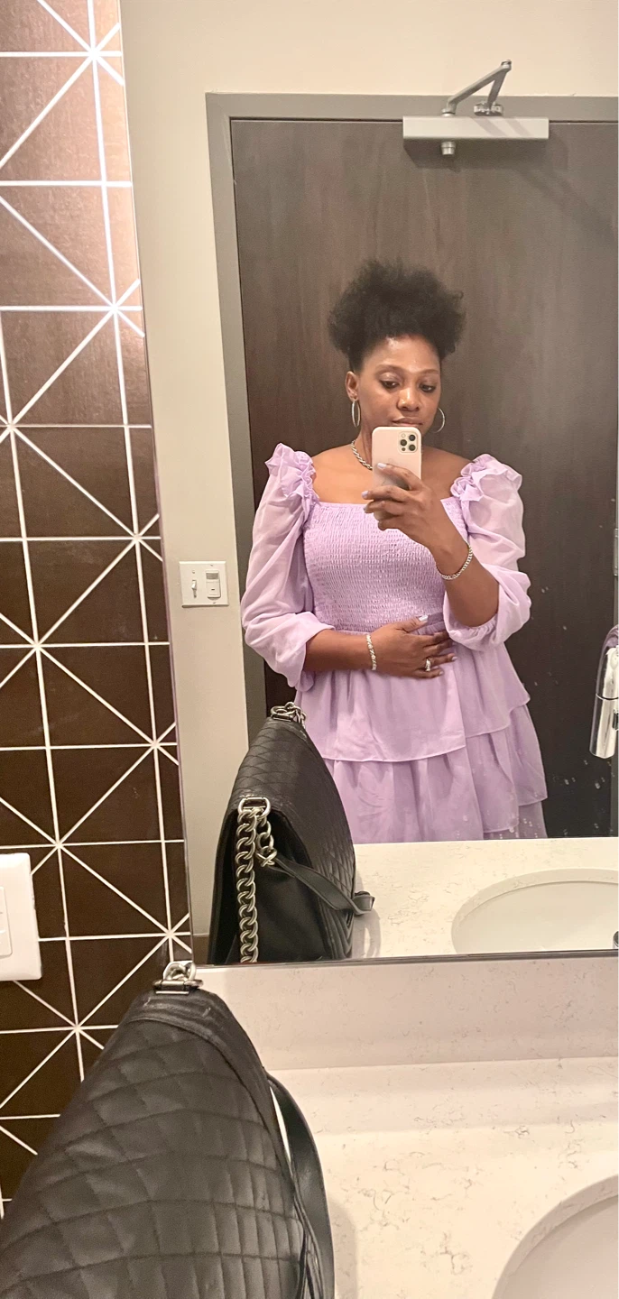 Lavender Puff Sleeve Tiered Dress - photo 2
