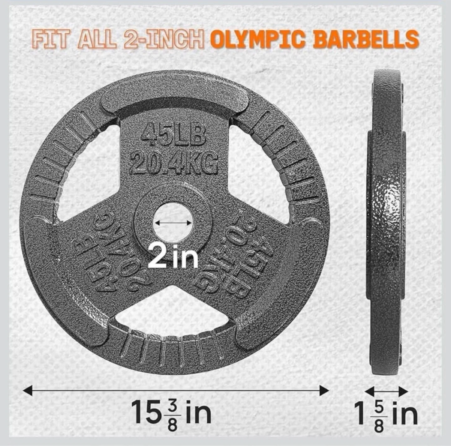 45LB 20.4KG Cast Iron Weight Plate - photo 2