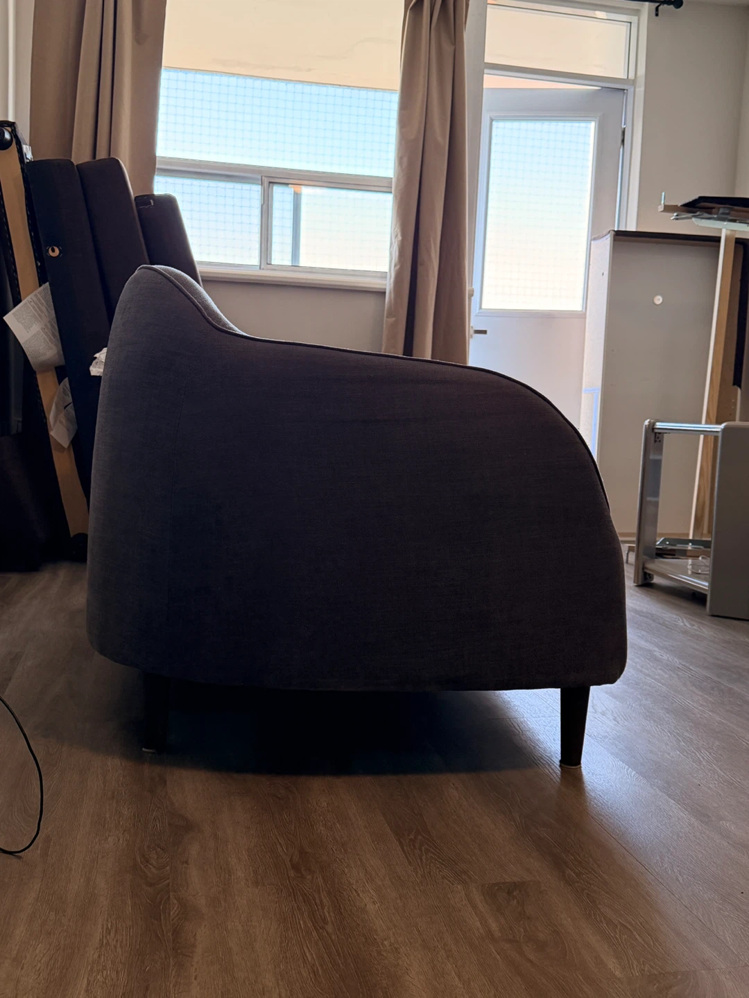 Grey Fabric Loveseat Sofa - photo 4