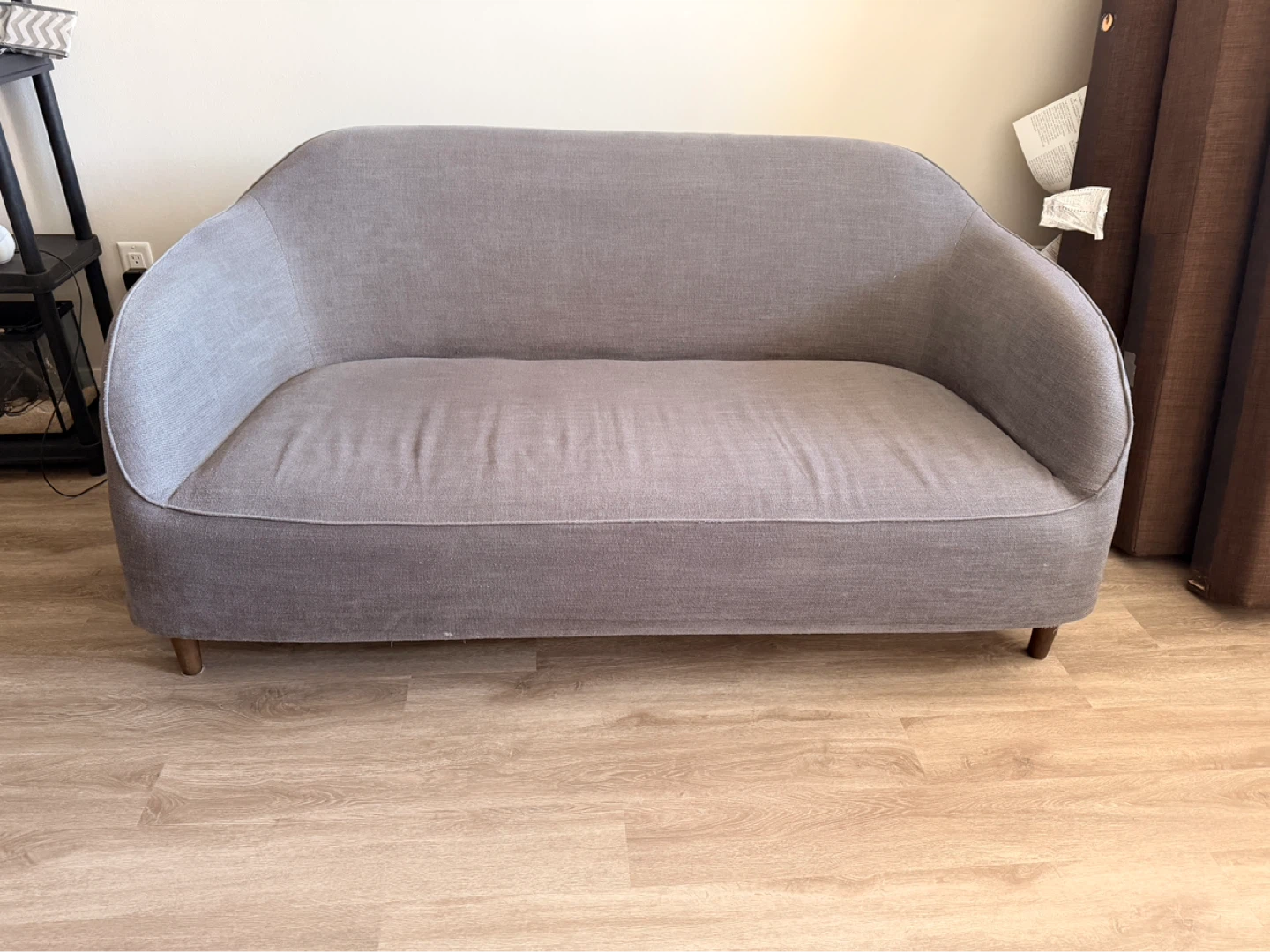 Grey Fabric Loveseat Sofa