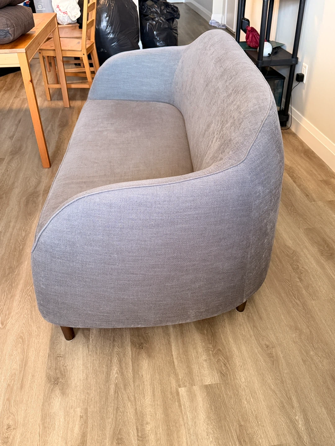 Grey Fabric Loveseat Sofa - photo 2
