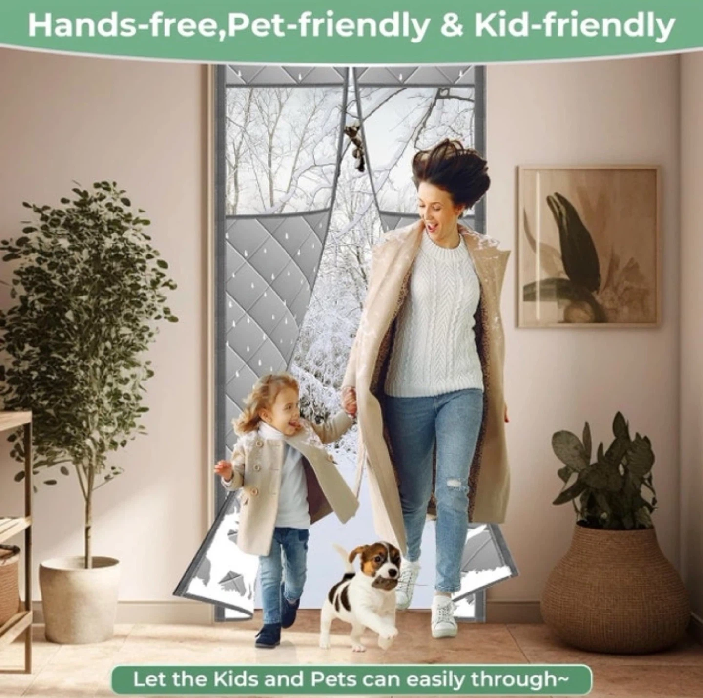 Magnetic Thermal Insulated Door Curtain - Grey 38x83 - photo 5