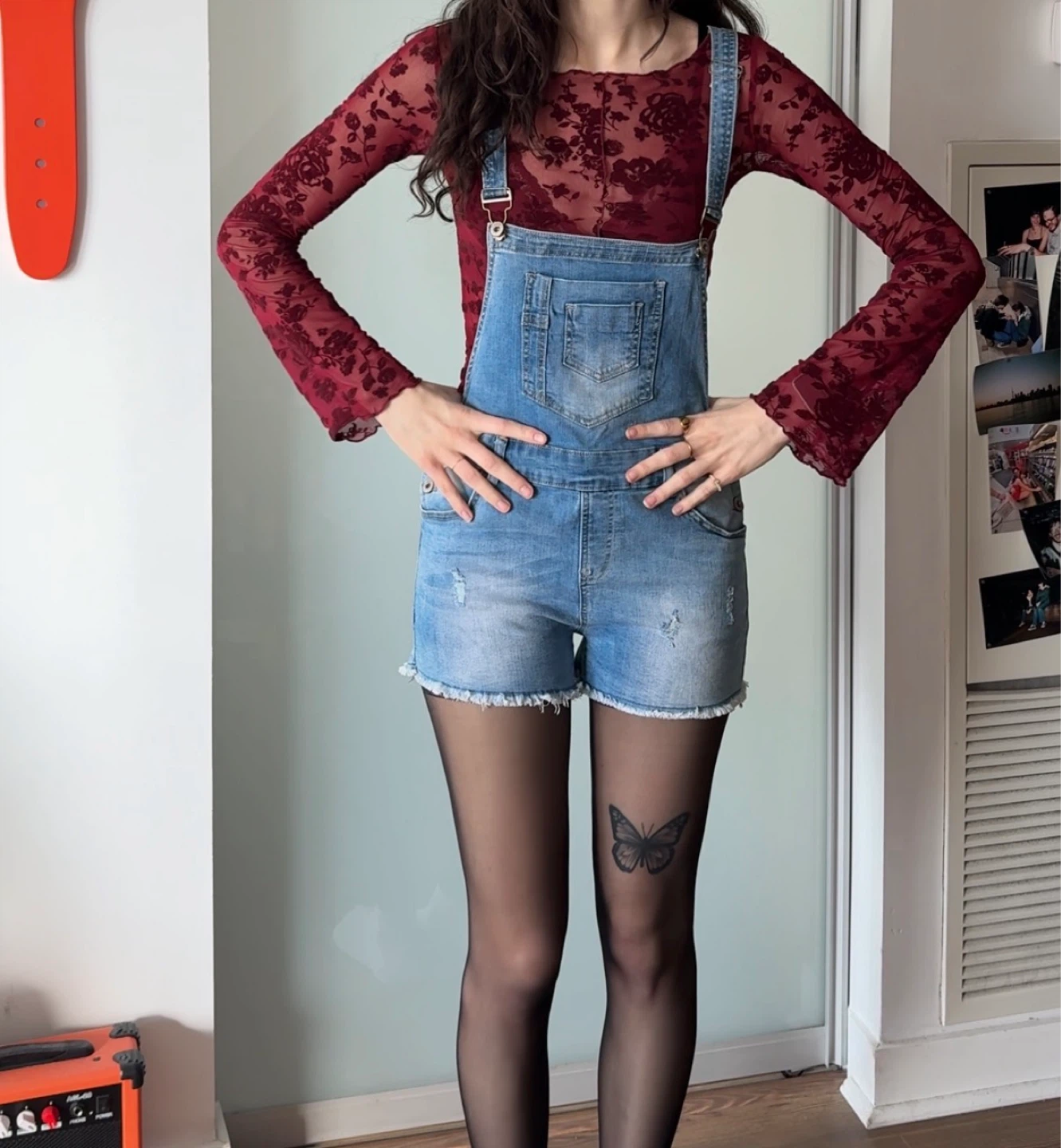 Denim Short Overalls | Size XS/XXS