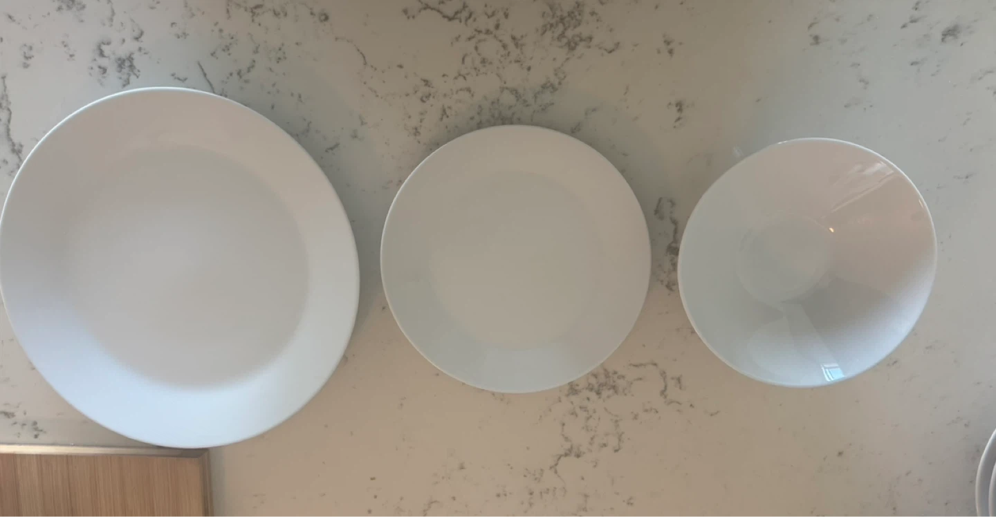 White Dinner Plates and Bowls Set - photo 2