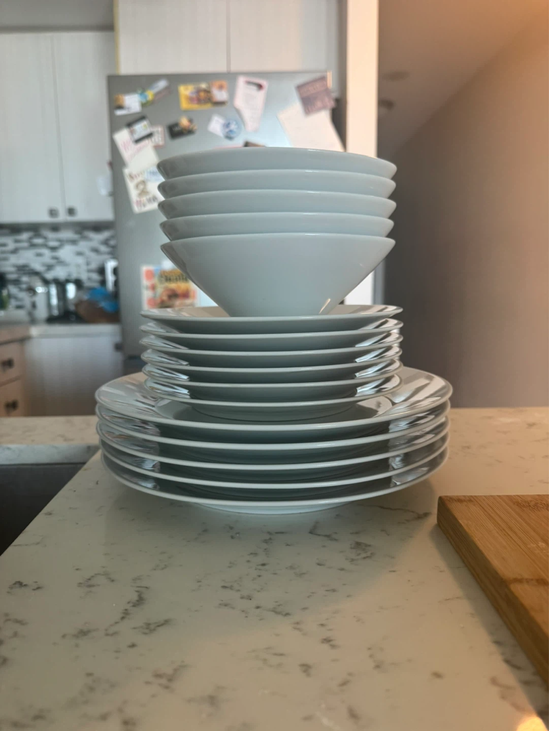 White Dinner Plates and Bowls Set
