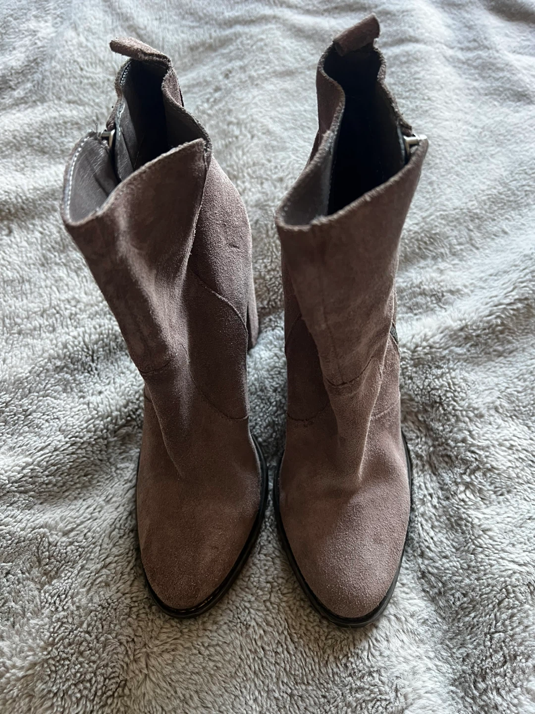 Taupe Suede Ankle Boots - photo 2