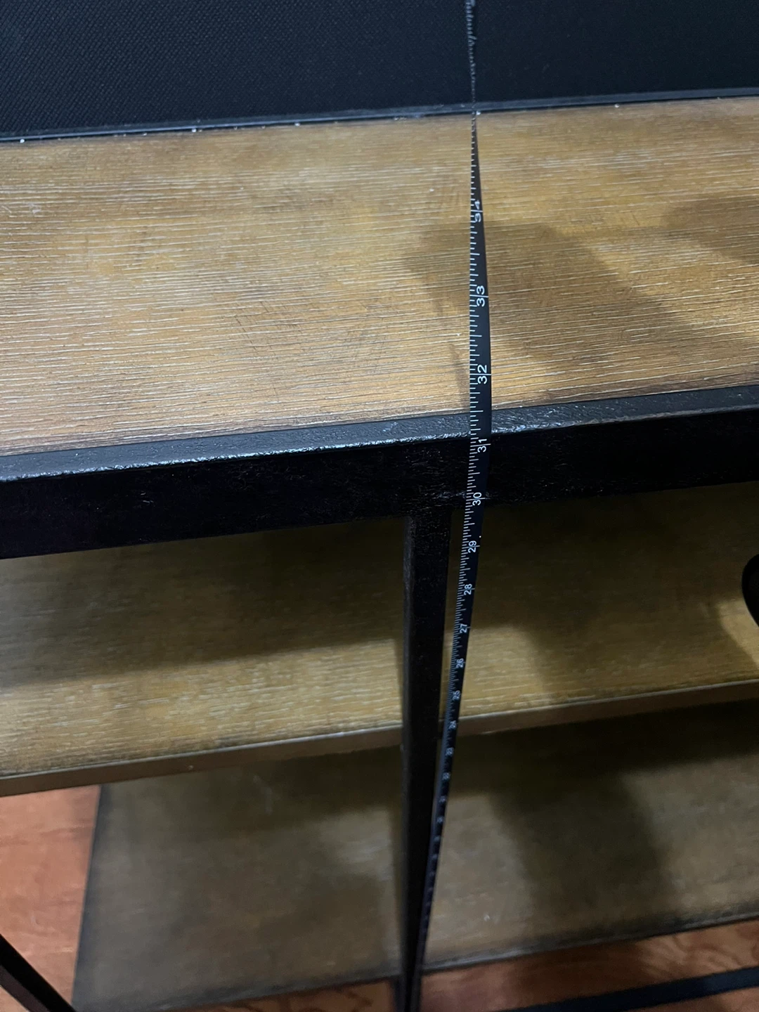 3-Shelf Console Table with Wood-Look Top and Black Metal Frame - photo 3