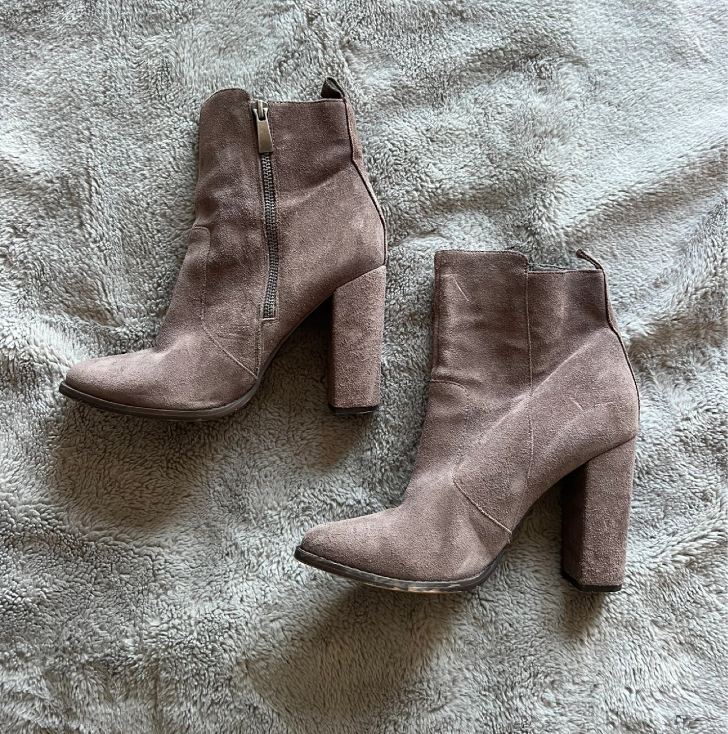 Taupe Suede Ankle Boots