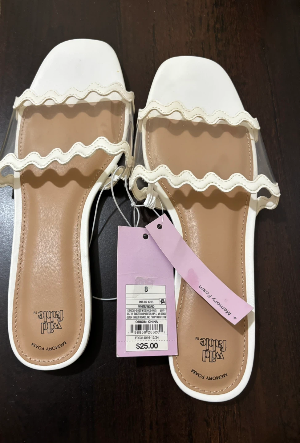 NEW Wild Fable Women's White Ingrid Slide Sandals Size 8